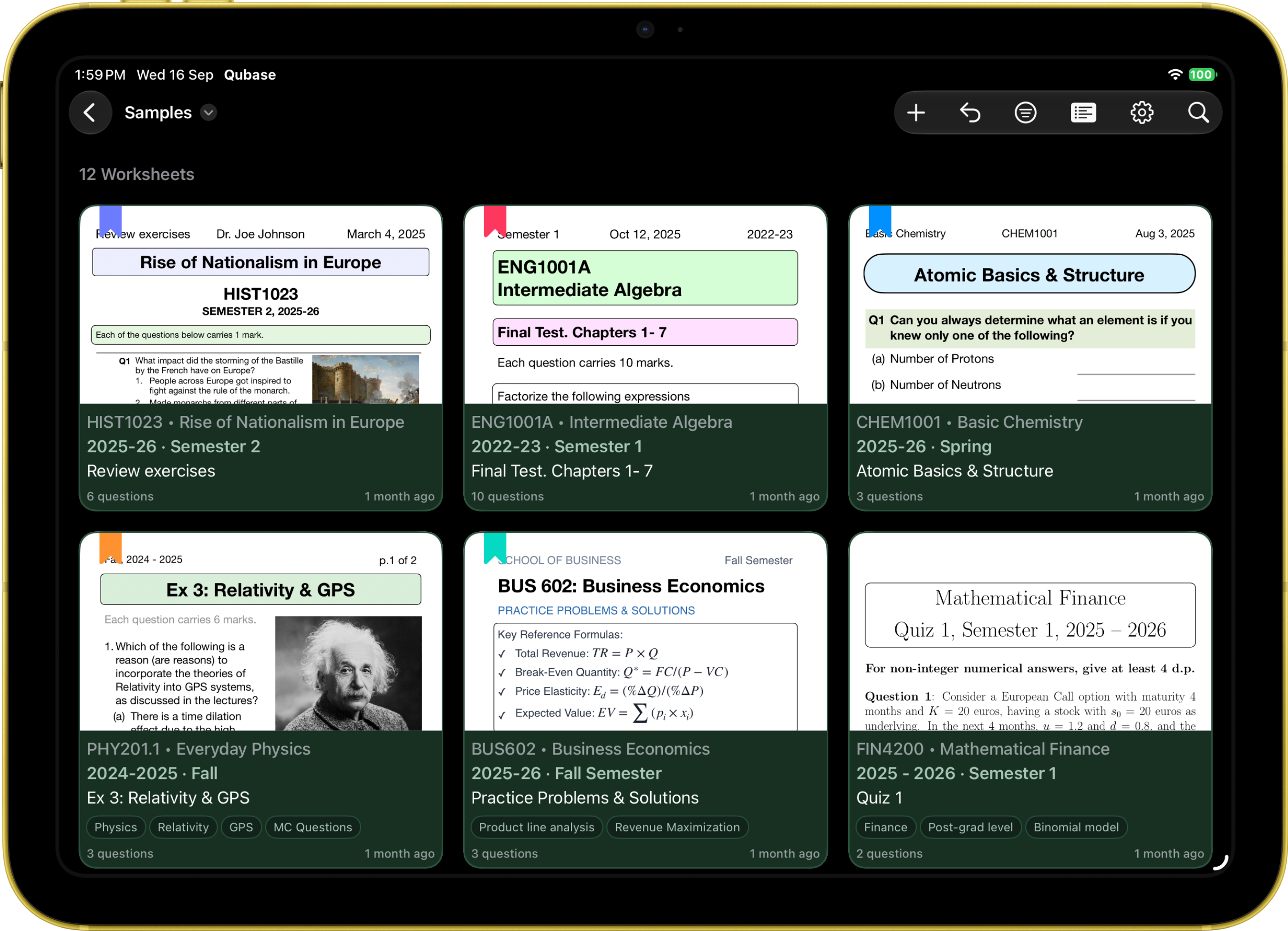 Worksheet capture screen